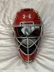 NWT Under Armour Victory Series Catcher’s Helmet Red I-Bar UAHG2-YM 6 1/4-7. WW