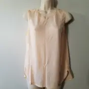 NWT Vince tank top peach creme Silk Sheer Sleevless S $195