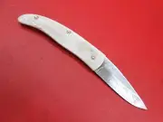 100% Handmade Pattern Damascus Folder knife Bone Grip With Leather Sheath F209