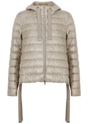 Herno Hooded Quilted Shell Jacket - Light Grey - 48 (UK16 / XL) 48 (UK16 / XL)