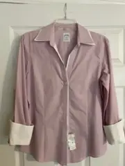 Brooks Brothers 346 Womens Button Up Blouse Size 8 Medium MSRP $79.50