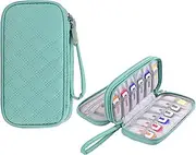DDgro USB Flash Drive Case, USB Holder Organizer Storage Bag for Samsung/Sandisk USB Memory/StickJump Drive/SD Card/Thumb Drive/Cable with 18 Slots (Green)