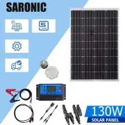 130W Solar Panel Complete Kit Mono 12V Battery Charge Camping Caravan Power Home