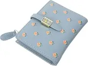 [MOBUTOFU] Ladies Wallet Pu Leather Women Portable Wallet Women Compact Purse Wallet for Women Sky-Blue