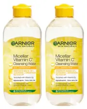 2 GARNIER Micellar Vitamin C Cleansing Water Hypoallergenic for Dull Skin 400ml