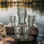 Vintage Coca-Cola SET Of 5-Pebbled Green Duraglass Lg Glass Pitcher W/4-Glasses