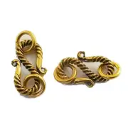 14 PCS 16X11MM BALI S HOOK CLASP ANTIQUE GOLD PLATED Eye Clasp