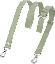 [uxcell] Genuine Leather Purse Strap, 41.7"-51.2" Adjustable Crossbody Replacement Straps 0.7" Width for Women Handbags Shoulder Bag (Lake Green, Silver Buckle)