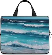 Laptop Case Sleeve Shockproof Computer Carrying Bag Turquoise Beach Original Seascape Laptop Bag Tote Lightweight Notebook Case Cover Traveling Briefcase Handle Bags for Travel Business 17inch