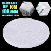 UP10PCS 10M 8mm White Braided Elastic Band Cord Stretch String Knit Sewing Strap