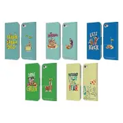 OFFICIAL THE FLINTSTONES GRAPHICS LEATHER BOOK CASE FOR APPLE iPOD TOUCH MP3