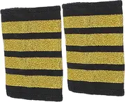 [Milisten] 1 Pair Pilot's Epaulettes Aviation Uniform Badge Soft Shoulder Boards Epaulets Aviation Costume Captain Uniform Bars Pilot Epaulettes Pilot Epaulets Stage Costume Polyester