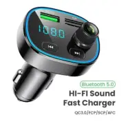 DIVI Handsfree-Wireless-Bluetooth-Car-FM-Transmitter Radio MP3 Player USB Charge