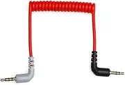 3.5mm TRS to TRRS SC7 Patch Cable for Rode VideoMic| VideoMicro Go| BOYA Mic, for Mobile Phones| Smartphone| Tablets, 1/8 Male Right Angle Microphone Coiled Cable