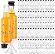 Bokon 50 Pcs Mini Wedding Liquor Bottles Take a Shot We Tied The Knot Shot Glasses for Guests 1.7 Fl Oz/ 50 ml Plastic Reusable Empty Bottle with Cap Funnel Acrylic Mini Glasses for Bridal (Black)