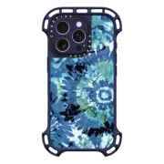 iPhone 16 Pro Ultra Bounce Case MagSafe Compatible Blue Tie Dye Burst