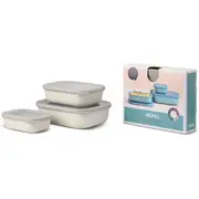 Mepal Cirqula 3 Piece Rectangular Multi Bowl Containers Small - Nordic White