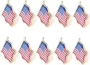 [FOYTOKI] 10pcs Usa Hats for Men Jackets for Men Fashion Men Hats Usa Lapel Hat Lapel Pin Usa Flag Lapel Pins Badge Button Enamel Man Jewelry Butterfly Buckle Fashion Backpack