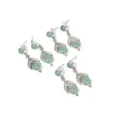 Wholesale 925 3PR Solid Sterling Silver Aqua Chalcedony Stud Earring Lot t033