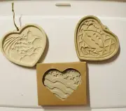 3-Pampered Chef Cookie Molds~Patriotic Heart 2005~Welcome Home~Heart Of Plenty