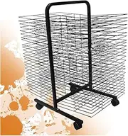 Art Drying Rack for Classroom,50 Shelves Art Canvas Storage Rack,Foldable Floor-Standing,Suitable for Storing Engineering Drawings and Paintings