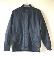 NWT Abercrombie & Fitch Womens MA-1 Bomber Jacket Navy Reg $120 Size L