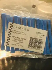 hairart 12 pack perm rods #13200 regular short blue 1/4"