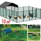 3.9M Rust-proof Metal Chicken Coop Cage Run Rabbit Hutch Walk In Hen Semi-open