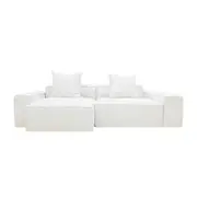 [James Lane] Riley Linen Pure White Modular Sofa - 2 Seater Chaise