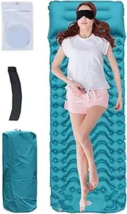 ing Sleeping Pad,Inflatable Mattress ing Mat with Pillow - Built-in Foot Pump Foldable Sleep Mat Compact Gear for Men Women Backpacking