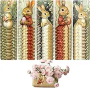 Easter Tags with String | Holiday Bag Label Set of 50 | Bunny Classroom Treat Pouch Tags with String for Kids, Spring Crafts, Easter Parties, Tree Decorations, School Prizes