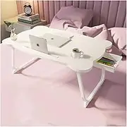 Folding Leg Portable Laptop Bed Desk,Card Slot/Cup Holder/Storage Drawer Multi-Function Bed Tray Table,Eating Writing Bed Tray Write