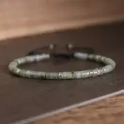 Natural Gray Labradorite Dainty Bracelet Healing Crystal Bracelet Handmade