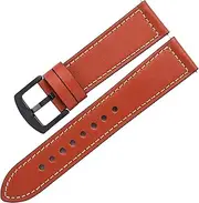 [CCACHE] Smart Watch Leather Bands Camouflage 20mm 22mm Stamped Leather Watch Strap Quick Release Bracelet Fit for Samsung Galaxy(Red-Brown,20mm)