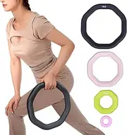 Leikefitness Weight Ring 2-in-1 Kettlebell & Dumbbell, cast iron+PVC coating, Yoga Exercise, Aerobics, Core Training, 4 in a set (0.33LB + 5.5LB + 7.7LB + 9.9LB)