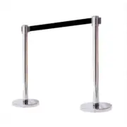 VIP Crowd Control 1109 14 in. Flat Base Mirror Post & Cover Retractable Belt ...