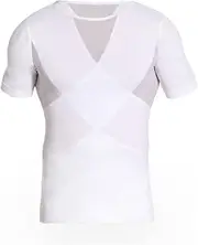 Men Workout Compression Shirt - Ultra Thin Seamless Shapewear Comfort Tummy Control T-Shirt Underwear for Parties