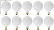 (Pack of 10) G16.5 White Finsh Decorative (E12) Candelabra Base Globe Shape Inca