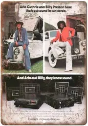 Craig Powerplay Car Stereo Arlo Guthrie Billy Preston 10"x7" Retro look Sign D12