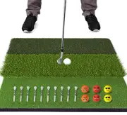 Extra-Large & Weighted Base Golf Mat, Foldable Tri-Turf Golf Hitting Mat for ...
