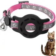 Airtag Cat Collar with Bells, Safety Buckle Cats Collar with Airtag Holder, Anti