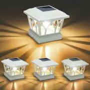 Solar Post Cap Lights Outdoor 4Pack, with Edison LED Bulbs, 2 Brightness Sett...