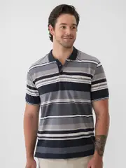 Cougars Polo Dark Grey, Grey, Stone White Stripe