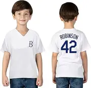 Outerstuff Jackie Robinson Brooklyn Dodgers #42 Toddler 2-4T Player Name & Number V-Neck Jersey Shirt