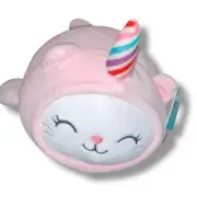 Hug Me Plush Dress Up Cat Narwhal Horn Glittery Pillow Embroidered Nursery 10"