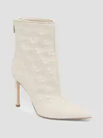 GUESS White Simonea Logo Ankle Boots Size: 9