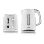 Sunbeam White TAP1002WH Toaster & KEP1007WH Kettle Bundle