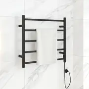 Advwin Electric Heated Towel Rail, Bathroom Towel Warmer Rack, Wall Mounted Electric Tower Rail Dryer Ladder Rack Black