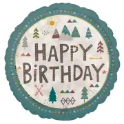 Jumbo HX Shape Wilderness Happy Birthday Balloon