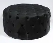 Big round black button ottoman table 90cm diameter